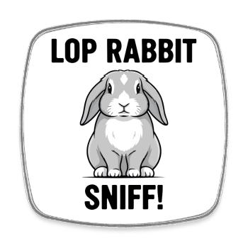 Lapin Bélier Sniff Lop Rabbit Gris - Magnet carré - blanc - Devant