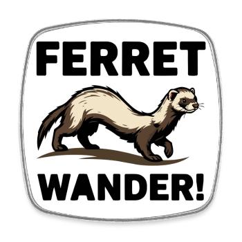 Frettchen-Wander-Frettchen-Erkundung beim Durchstöbern - Viereckiger Kühlschrankmagnet - Weiß - Vorne