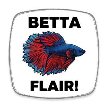 Kampffisch-Betta-Flair-Aquarium - Viereckiger Kühlschrankmagnet - Weiß - Vorne