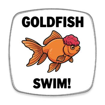 Poisson Rouge Oranda Schwimmen Goldfisch Zen - Viereckiger Kühlschrankmagnet - Weiß - Vorne