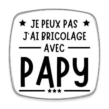 je peux pas j'ai bricolage avec papy Cadeau  - Magnet carré - blanc - Devant
