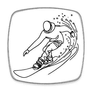Snowboard Liebhaber - Viereckiger Kühlschrankmagnet - Weiß - Vorne