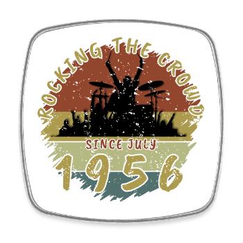 70th Birthday Rocking the crowd DRM 07/1956 - Square fridge magnet - white - Front
