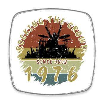 50th Birthday Rocking the crowd DRM 07/1976 - Square fridge magnet - white - Front