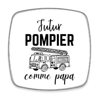 Futur pompier comme papa Cadeau Garçon et Bébé - Magnet carré - blanc - Devant