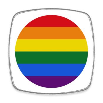 Gay flag - Square fridge magnet - white - Front