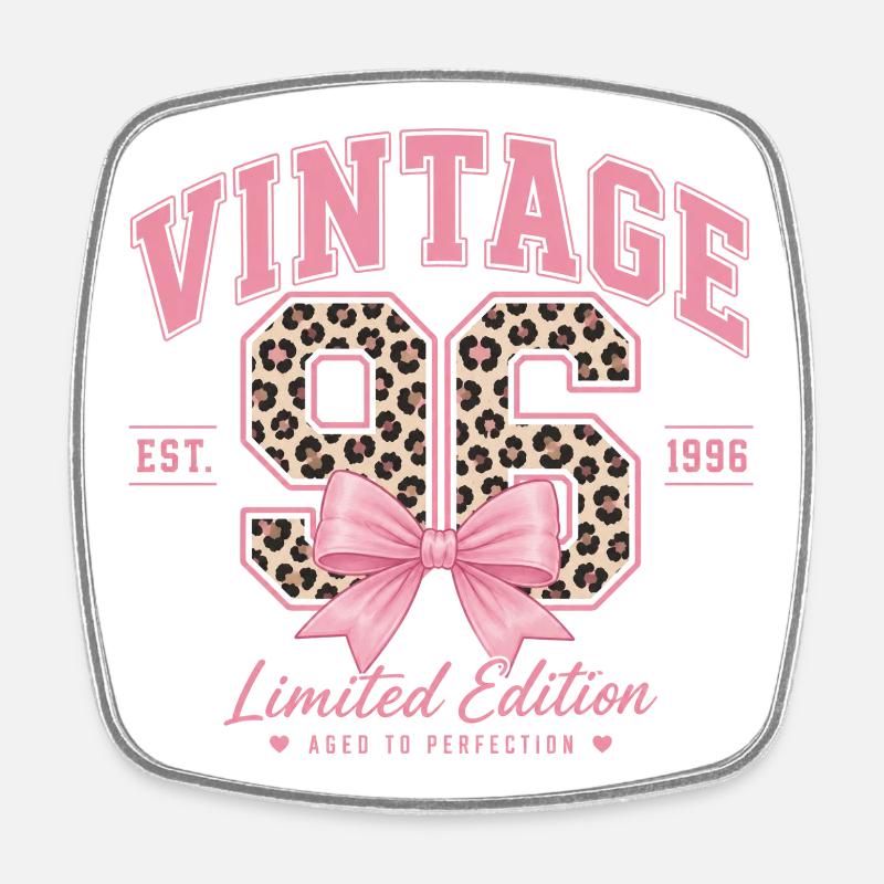 Vintage Leopard 96 Pink Limited - Square fridge magnet - white