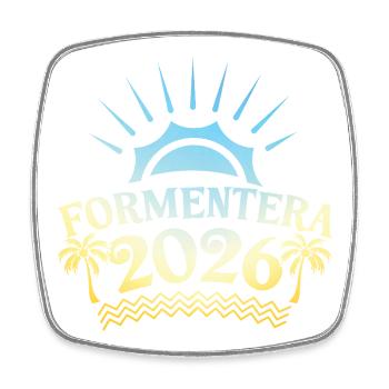 Formentera 2026 Coloré - Magnet carré - blanc - Devant