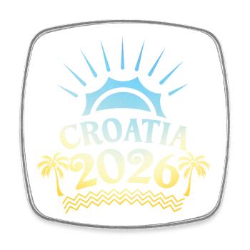 Croatia 2026 Colorful - Square fridge magnet - white - Front