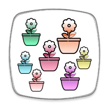 Blumen - Viereckiger Kühlschrankmagnet - Weiß - Vorne