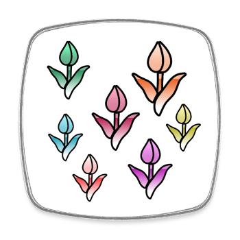 Fleur - Magnet carré - blanc - Devant