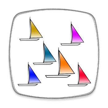Voile - Magnet carré - blanc - Devant