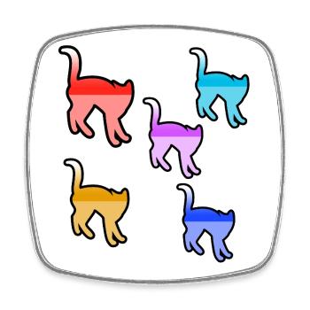 feline - Square fridge magnet - white - Front