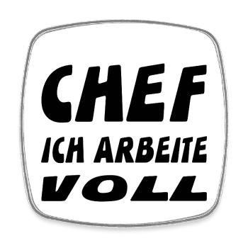 Chef - Viereckiger Kühlschrankmagnet - Weiß - Vorne