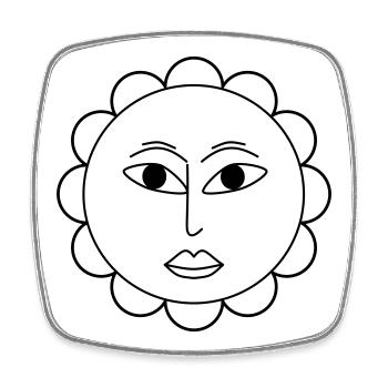 Fleur simple - Magnet carré - blanc - Devant