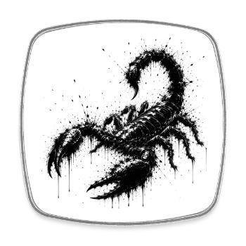 Art de projections de scorpion noir - Magnet carré - blanc - Devant