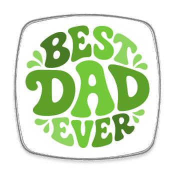 Best Dad Ever - Best Dad Retro Design Green - Square fridge magnet - white - Front