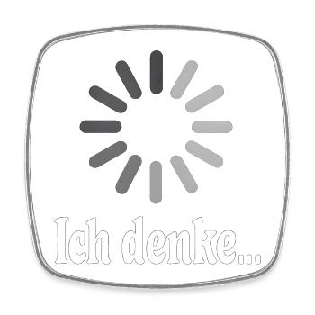 Ich denke bitte warten - Viereckiger Kühlschrankmagnet - Weiß - Vorne