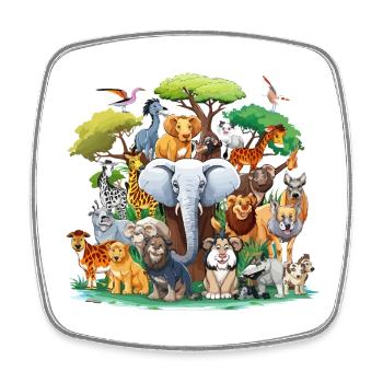 Forest Animals Collage - Square fridge magnet - white - Front