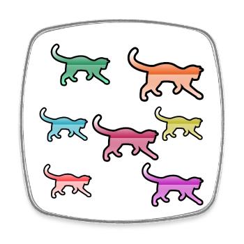 feline - Square fridge magnet - white - Front