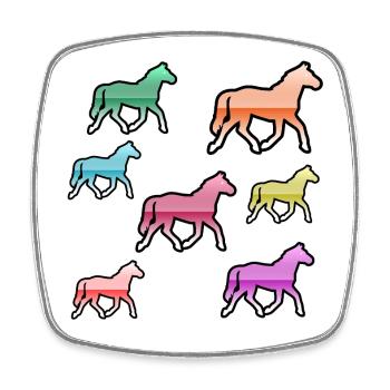 horses - Square fridge magnet - white - Front