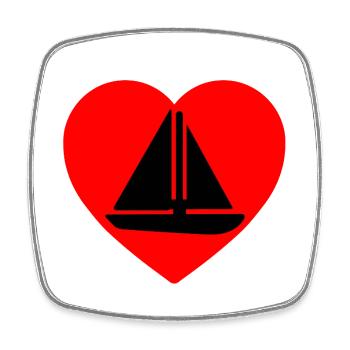Sail - Square fridge magnet - white - Front