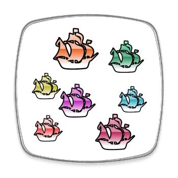 Sail - Square fridge magnet - white - Front