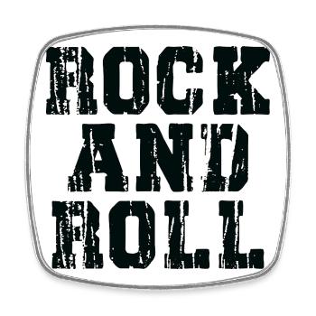 Rock and Roll Typographie Audacieuse et Usée - Magnet carré - blanc - Devant