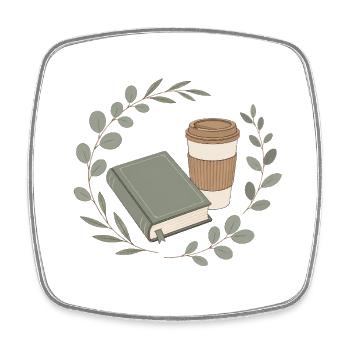 Chapitre de l’ami du livre et café - Magnet carré - blanc - Devant