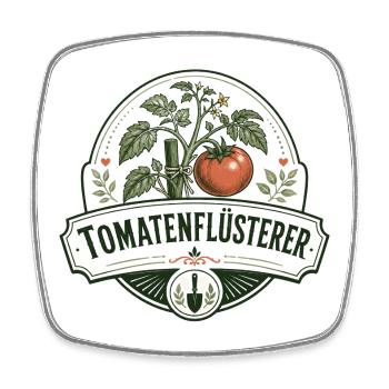 Tomatenflüsterer - Viereckiger Kühlschrankmagnet - Weiß - Vorne