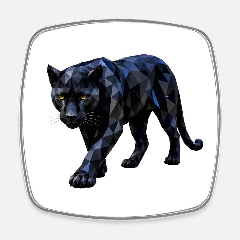 Polygon Panther - Magnet carré - blanc