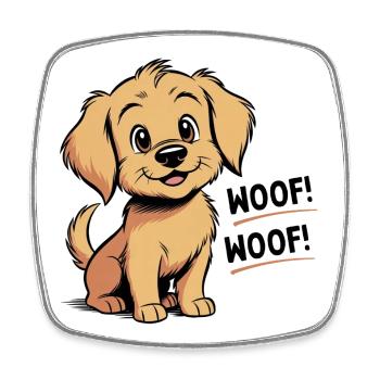 Cozy the dog - Ouaf - Ouaf - Magnet carré - blanc - Devant