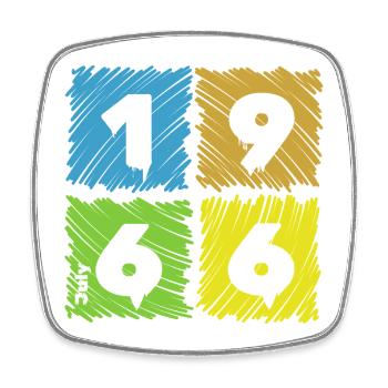 60. Geburtstag Farbige Patches since 07/1966 - Viereckiger Kühlschrankmagnet - Weiß - Vorne