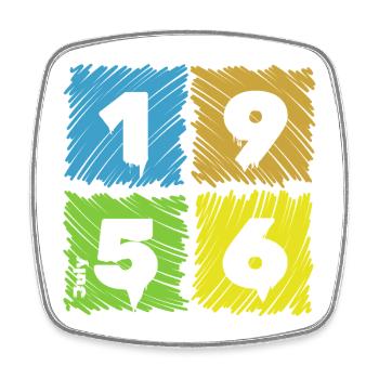Écussons colorés pour le 70e anniversaire depuis 07/1956 - Magnet carré - blanc - Devant
