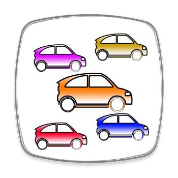 Autos - Viereckiger Kühlschrankmagnet - Weiß - Vorne