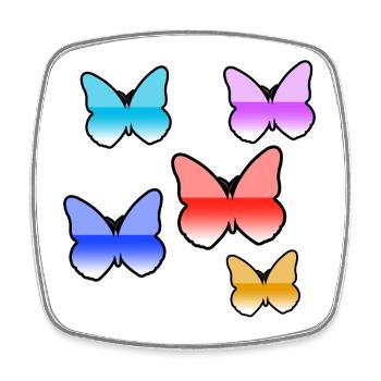 Papillons - Magnet carré - blanc - Devant
