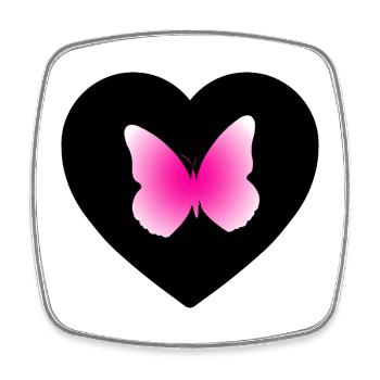 Papillon - Magnet carré - blanc - Devant