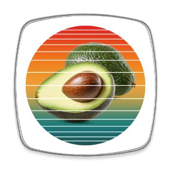 Avocadofrucht - Viereckiger Kühlschrankmagnet - Weiß - Vorne