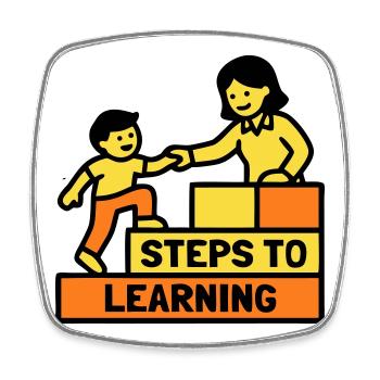 Steps to Learning Schule Logo - Viereckiger Kühlschrankmagnet - Weiß - Vorne
