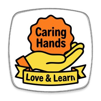 Kita Coat of Arms Caring Hands Logo - Square fridge magnet - white - Front