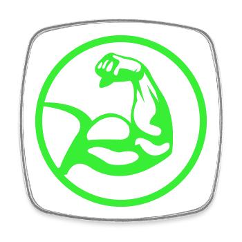 Biceps – Green silhouette - Square fridge magnet - white - Front