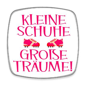 Fußball Mädchen - Fußballschuhe - Viereckiger Kühlschrankmagnet - Weiß - Vorne