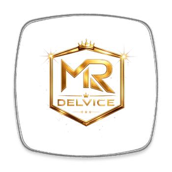 MR Delvice Golden Emblem - Square fridge magnet - white - Front