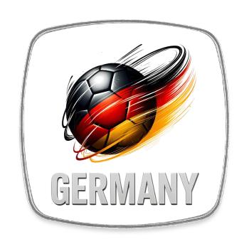 Germany Flame Kick Football - Square fridge magnet - white - Front