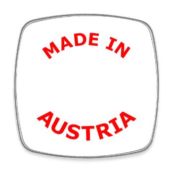 Made in Austria Adlerlogo Silhouette - Viereckiger Kühlschrankmagnet - Weiß - Vorne
