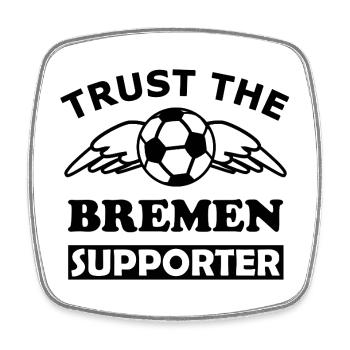 Black and White Bremen Football Silhouette - Square fridge magnet - white - Front