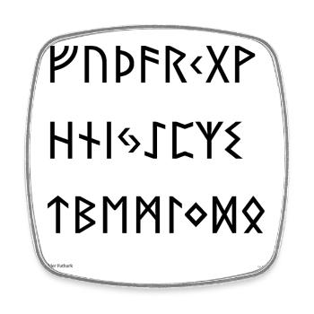 Elder Futhark (schwarz) - Viereckiger Kühlschrankmagnet - Weiß - Vorne