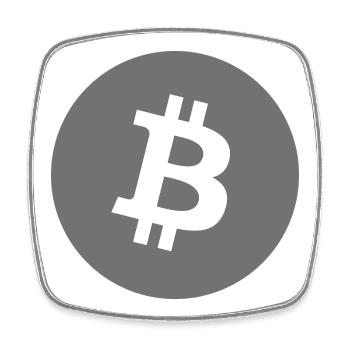Bitcoin Core Symbol Grau Kreis - Viereckiger Kühlschrankmagnet - Weiß - Vorne