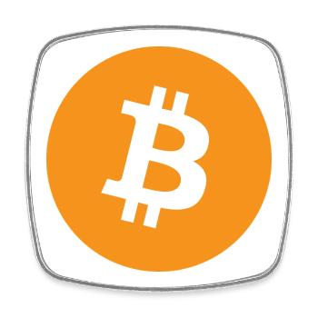 Bitcoin Symbol im Orange Kreis - Viereckiger Kühlschrankmagnet - Weiß - Vorne