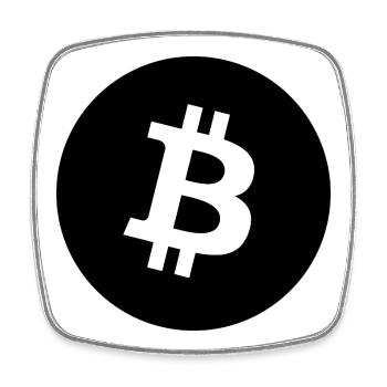 Bitcoin Symbol Kontrast Grafik - Viereckiger Kühlschrankmagnet - Weiß - Vorne